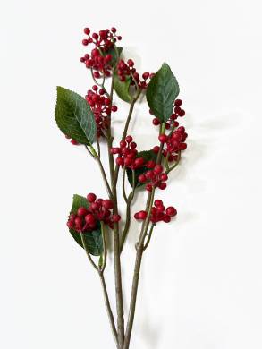 Ветка декоративная с красными ягодами Н75 см