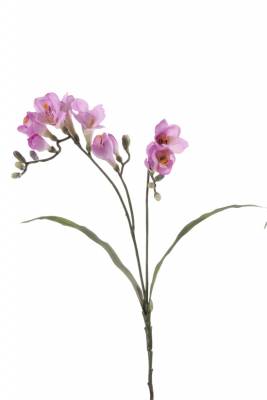 Фрезия искусственный цветок 63H лиловый (10 цветков + 9 бутонов)