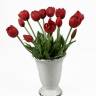 Букет красных пионовидных тюльпанов х5 искусственный real-touch Н40 см