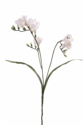 Фрезия искусственный цветок 63H белый (10 цветков + 9 бутонов)