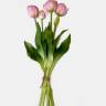 Букет розовых пионовидных тюльпанов х5 искусственный real-touch Н40 см