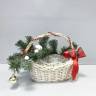 Упаковка для Новогоднего подарка плетеная корзина с декором «Холидей -S3»
