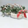 Упаковка для Новогоднего подарка плетеная корзина с декором «Холидей -S3»