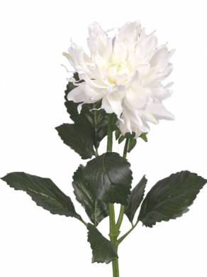 Георгин 75H белый (1 искусственный цветок+2 бутона)
