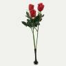 Искусственные розы Джессика real-touch красные 3 шт H72 см  (полуоткрытая)
