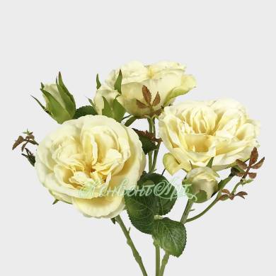 Букет из 3-х искусственных роз с бутоном Анна желтая Н37 см