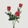 Букет из искусственных роз Джессика  красные 3 шт H72 см  (полуоткрытая) 