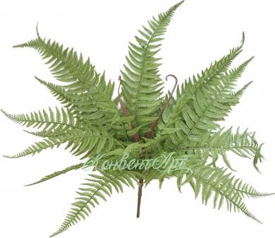 Трава для декора Папоротник Нефролепис искусственный зеленый 20 листов, Д70 Н60см