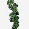 Монстера лиана крупнолистная зелёная искусственная для декора 20 листов Н140см