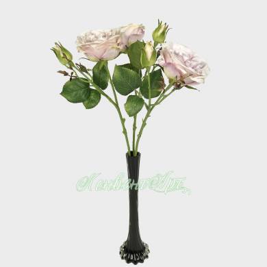 Букет из 3-х искусственных роз с бутоном Анна светло-фиолетовые Н37 см