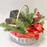 Корзина для упаковки Новогодних подарков «Эстель с ягодами L»