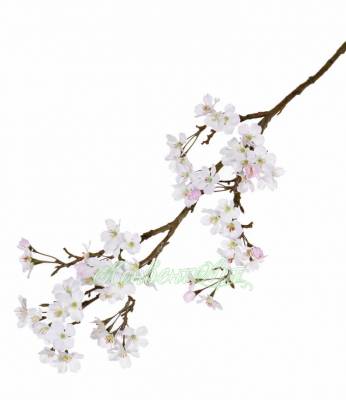 Сакура (вишня) искусственная ветка цветущая 104H бело-розоватая