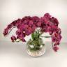 Композиция из искусственных орхидей «Бургундия в стекле» 