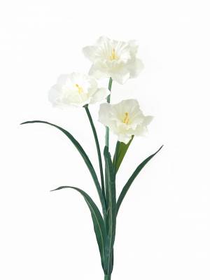 Нарцисс белый 3 цветка искусственный Н70 см 