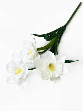 Нарцисс белый 3 цветка искусственный Н70 см