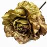 Роза-гигант искусственная золотая, цветок для декора D30 Н60 см 