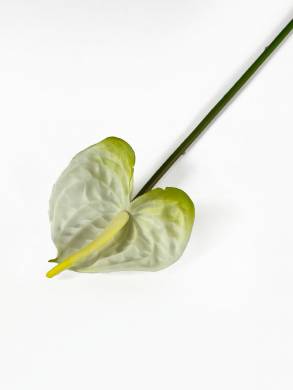Антуриум цветок искусственный бело-зеленый D12 Н60 см
