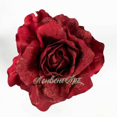 Искусственная Роза - гигант красная, цветок для новгоднего декора D30 Н60 см