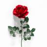 Искусственная роза Твиджи красная заснеженная D-10см H 65см