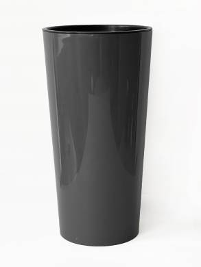 Кашпо LILIA D40 H75см антрацит пластик глянец со вставкой высокое