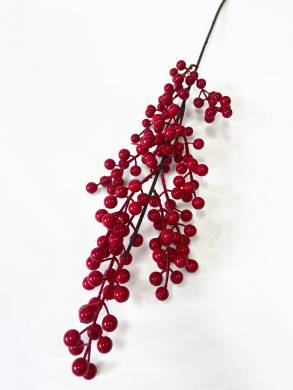 Ветка декоративная искусственная с красными ягодами Н75 см