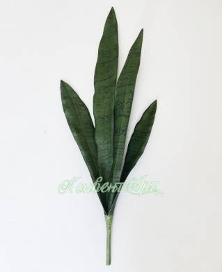 Сансевиерия искусственная (щучий хвост) трехполосная куст, тёмно-зеленая Н64 см