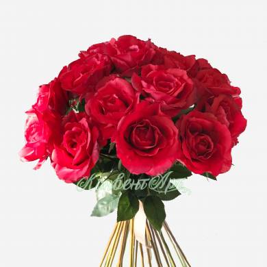 Букет из красных искусственных роз Джой 73H  (25шт)