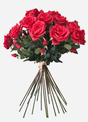 Букет из красных искусственных роз Элизабет 85H (25шт)