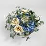 Новогодний декор Композиция «Заснеженные розы и гортензия» в керамическом горшочке D30 Н25 см