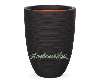 Кашпо CAPI Nature Vase Elegant Low Row 40Dx56H Черный