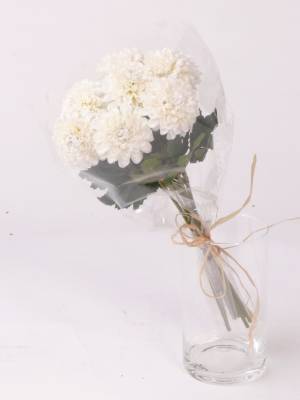 Букет искусственный из Хризантем белый (6 цветков)