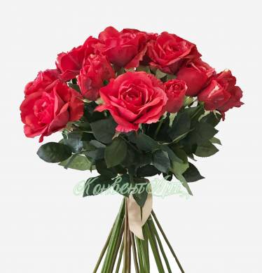 Букет искусственный из 25 красных роз (сборный)
