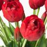 Букет «Красные тюльпаны» искусственный в стеклянной матовой вазе Богемия