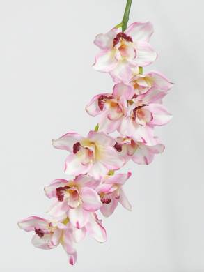 Орхидея Цимбидиум искусственая JAMBO 91H бело-розовый (10 цветков)
