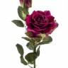 Роза искусственная с бутоном "Роби" 8Dx47Н бургундия (бордовая)