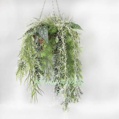 Интерьерная композиция из искусственных растений « Водопад 2» в плетеном кашпо 