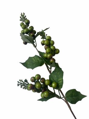 Ветка Брусники с зелеными ягодами, искусственная Н50 см