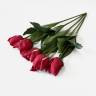 Тюльпан красный в наборе 5 шт. весенние искусственные цветы для декора Н60 см