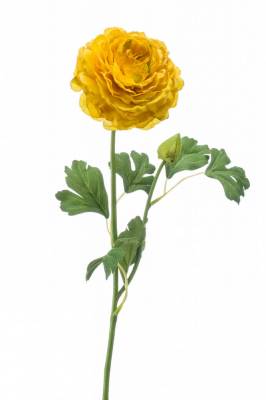 Ранункулюс (Лютик) искусственный цветок желтый, D10 H53 см