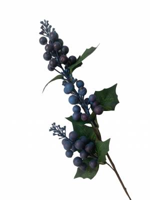 Ветка Брусники с синими ягодами, искусственная Н50 см