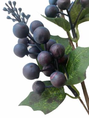 Ветка Брусники с синими ягодами, искусственная Н50 см