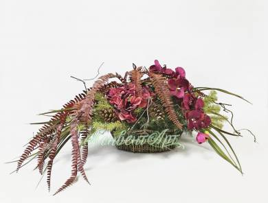 Новогодняя композиция из искусственных растений «Бургунди» 