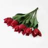 Тюльпан красный в наборе 7 шт. весенние искусственные цветы для декора Н60 см