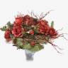 Новогодняя композиция для украшения стола «Заснеженные розы» H55 D55 см