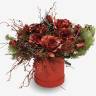 Новогодняя композиция для украшения стола «Заснеженные розы» H55 D55 см