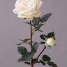 Роза Элизабет real-touch 85H бело-зеленый (с бутоном) искусственный цветок