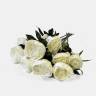 Пионы белые кустовые 2 цв. 1 бутон, в наборе 5 шт. искусственные цветы для декора Н70 см  