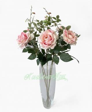 Букет из плетистых роз Диана в наборе 5 шт. нежно-розовые искусственные цветы для декора Н75 см