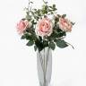 Роза плетистая Диана в наборе 5 шт. нежно-розовые искусственные цветы для декора Н75 см