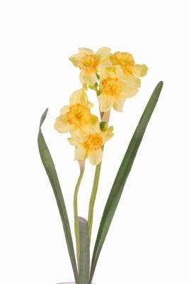 Нарцисс искусственный "DE LUXE" 53H желтый (5 цветков + 2 бутона + 3 листа)
